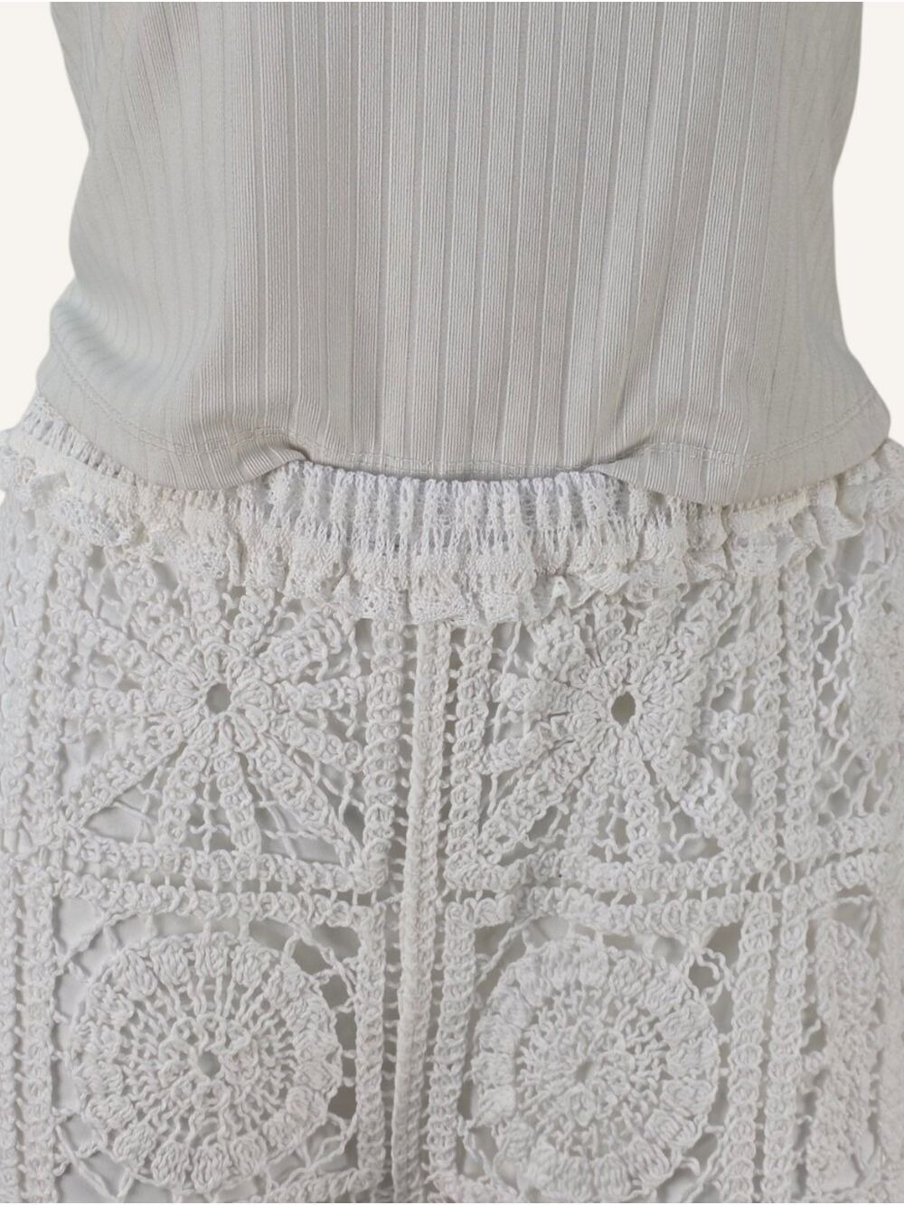 POL Noa Crochet Pants Cloud White Wide Leg Boho Resort Cover Up OS NWT - Picture 5 of 11